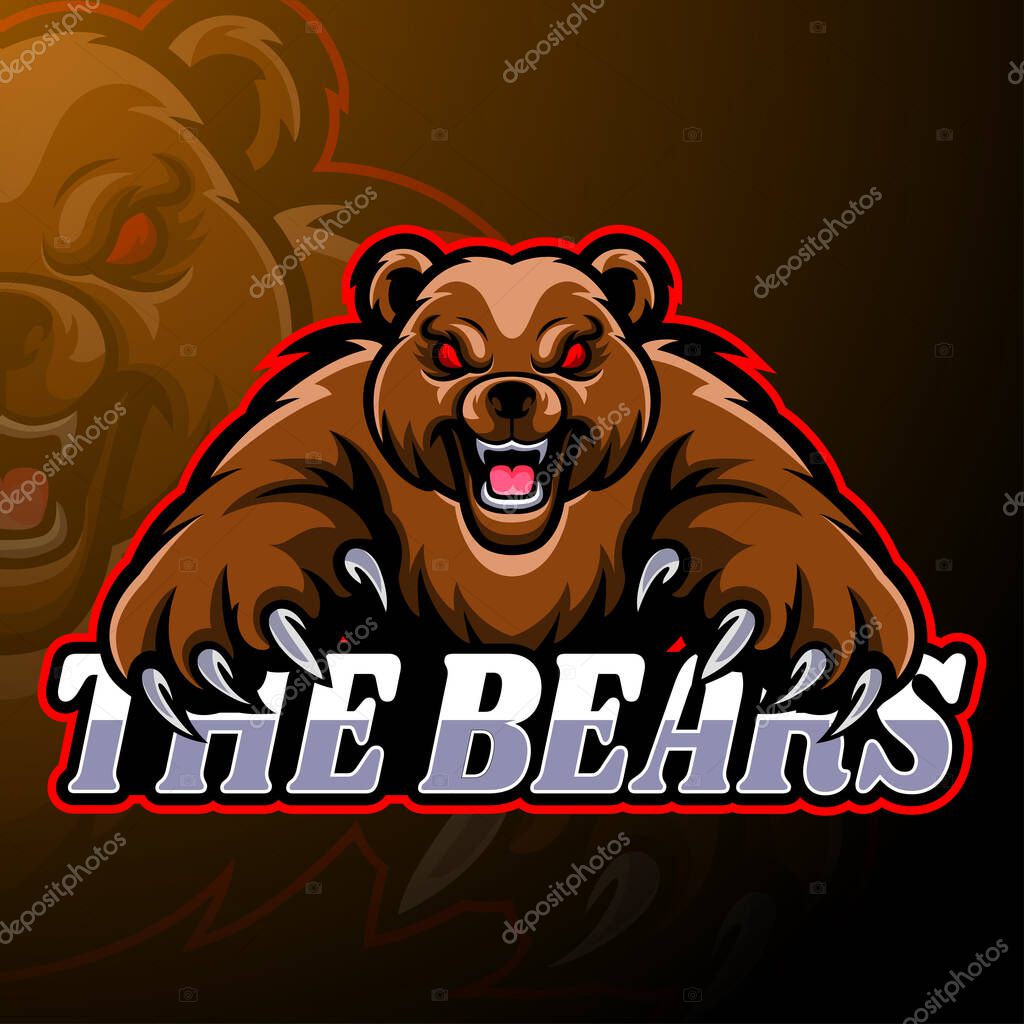 Bear esport logo mascot design