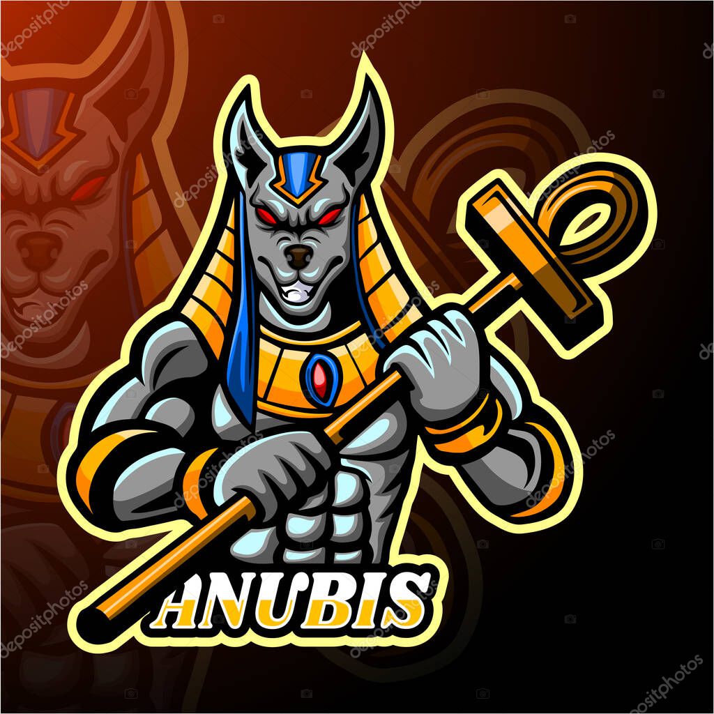 Anubis esport logo mascot design