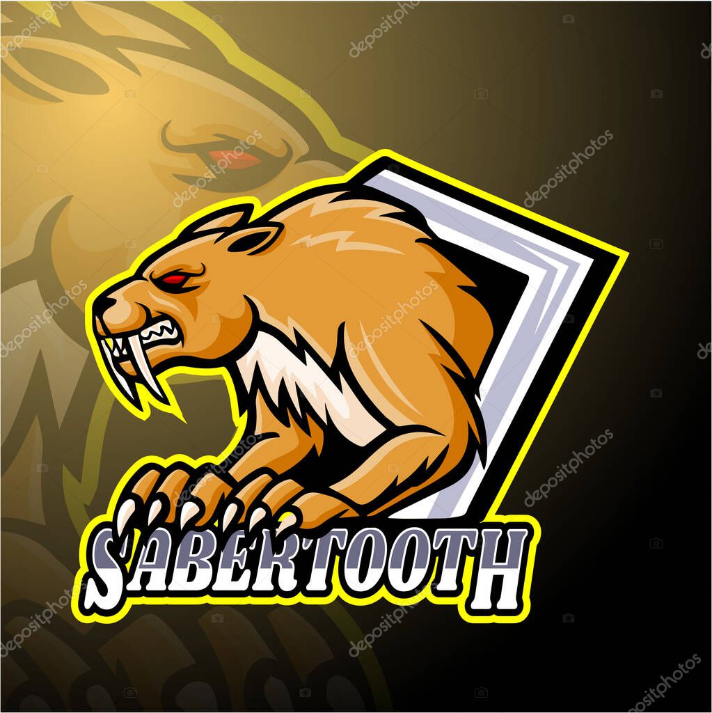 Sabertooth esport logo mascot design