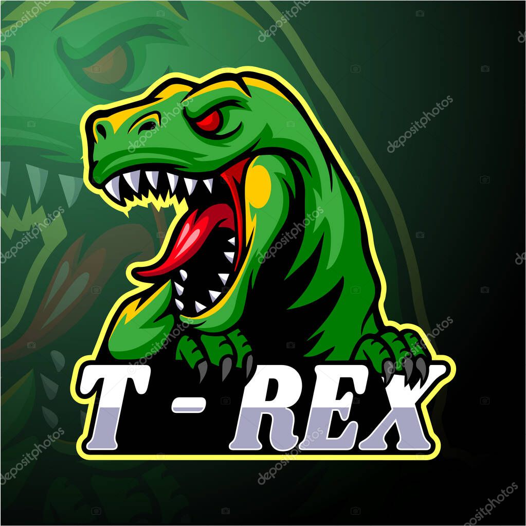Dinosaur esport logo mascot design
