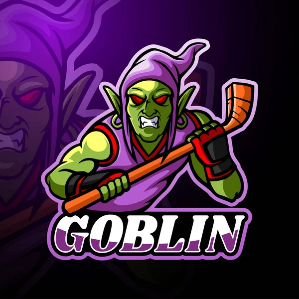 Conception Mascotte Logo Esport Goblin — Image vectorielle