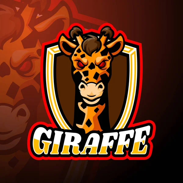 Giraffe Esport Дизайн Логотипу Талісмана — стоковий вектор