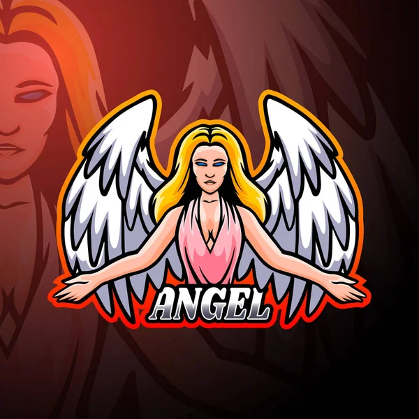 Angel Esport Logotipo Mascote Design —  Vetores de Stock