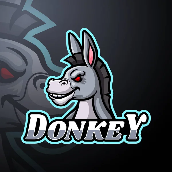 Donkey Eport Logotyp Maskot Design — Stock vektor