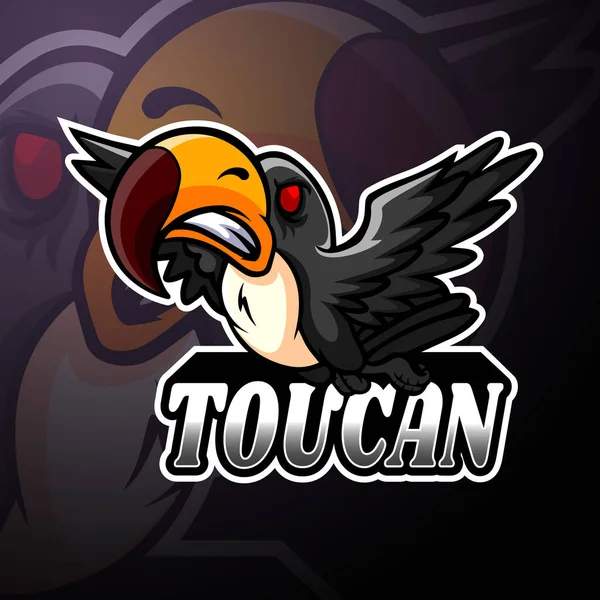 Conception Mascotte Logo Toucan Esport — Image vectorielle