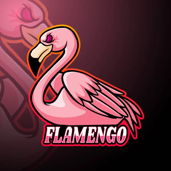 Flamingo Esport Logo Mascot Design — Stock Vector