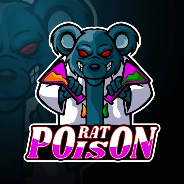 Rat Esport Logo Maskot Design — Stockový vektor