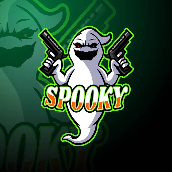 Spookachtige Esport Logo Mascotte Ontwerp Rechtenvrije Stockvectors