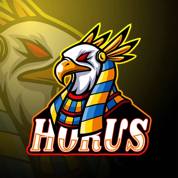 Horus Esport Logo Disegno Della Mascotte Vettoriale Stock