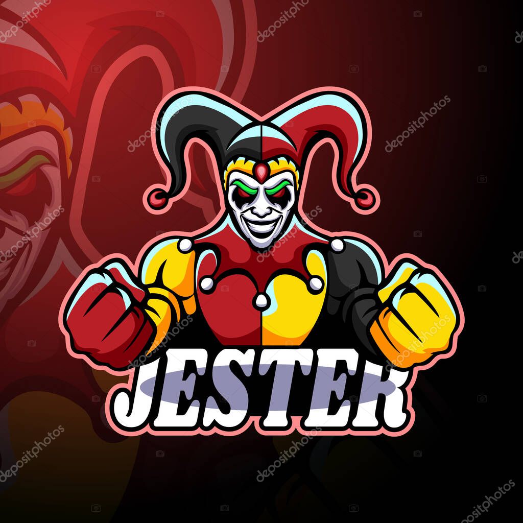 Jester esport logo mascot design