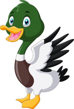 Tatlı çizgi film Mallard ördek gülüşü