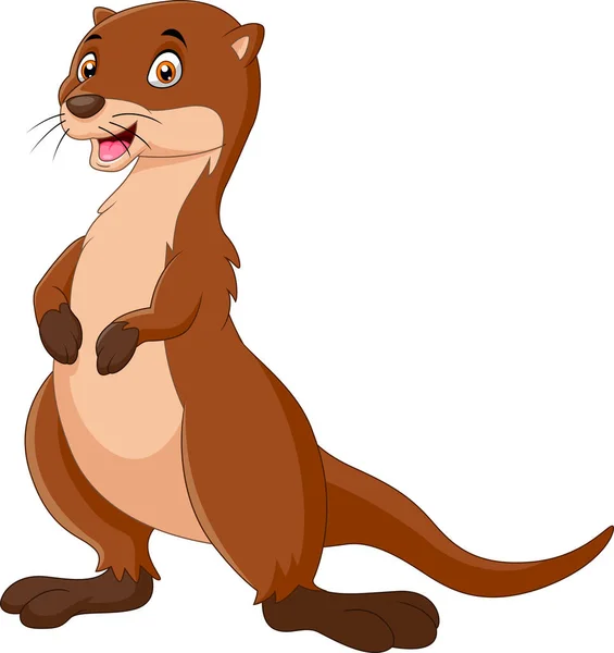 Een Schattige Cartoon Otter Poseren — Stockvector