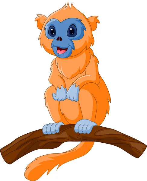Cute Cartoon Snub Nose Monkey — Stock Vector