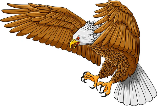 Flying Eagle Mascotte Logo Cartoon — Stockvector