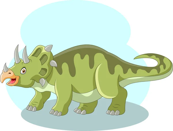 Lindo Triceratops Dibujos Animados Está Gritando — Vector de stock
