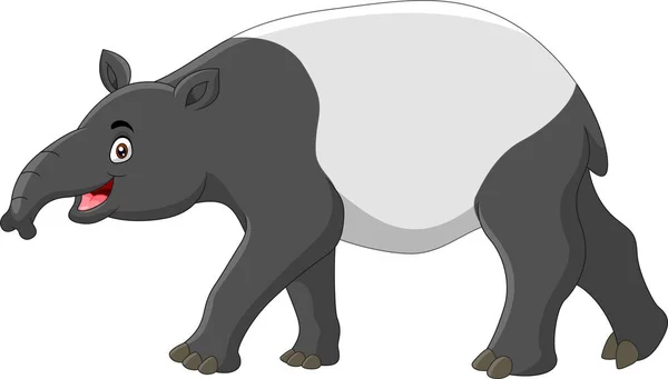 Happy Tapir Dessin Animé Isolé Sur Fond Blanc — Image vectorielle