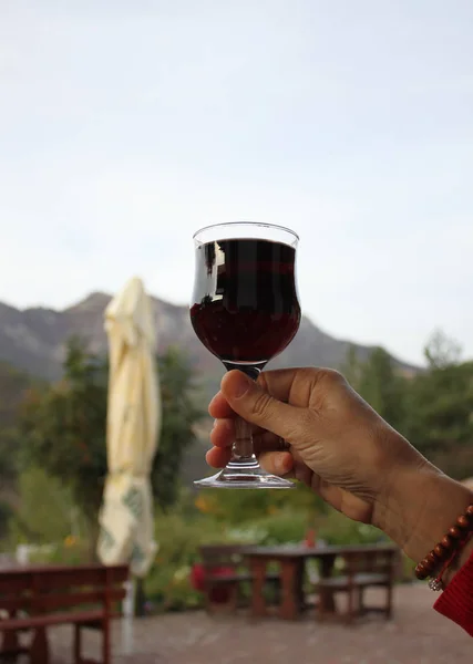 Ein Glas Rotwein — Stockfoto