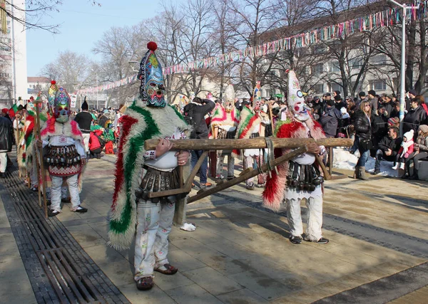 Międzynarodowy Masquerade Gry Festiwal Mummers Stycznia 2018 Pernik Bułgaria — Zdjęcie stockowe