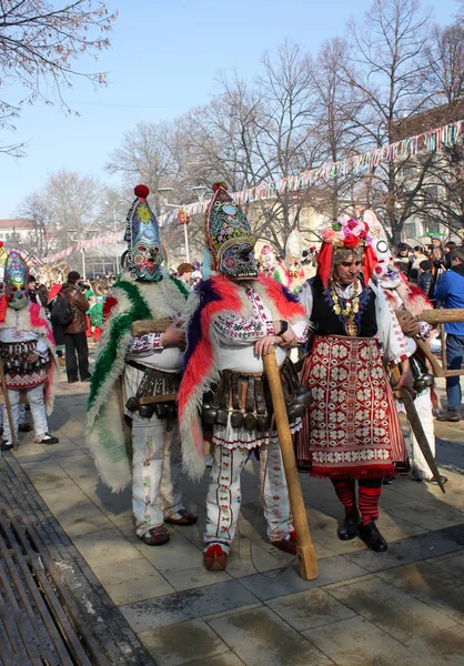 Międzynarodowy Masquerade Gry Festiwal Mummers Stycznia 2018 Pernik Bułgaria — Zdjęcie stockowe