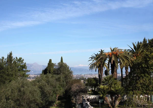 Güzel Korfu Adası Genel Görünümü — Stok fotoğraf