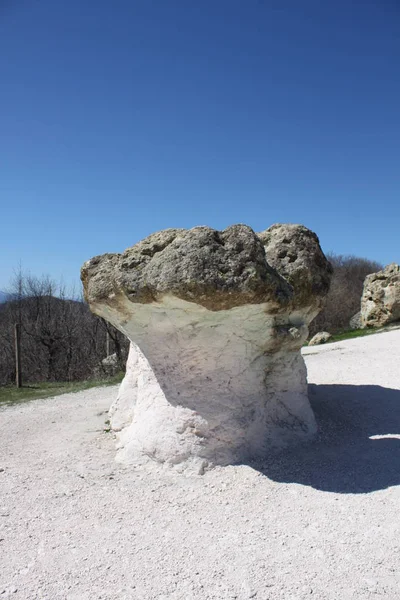 Natural Phenomenon Stone Mushrooms Located Road Haskovo Kardzhali Bulgaria — Stock Photo, Image