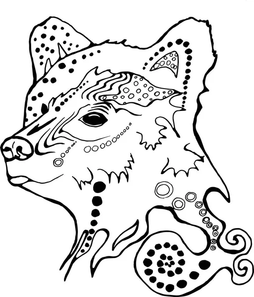 Черно-белая иллюстрация психоделичного красивого медведя. Идея татуировки — стоковый вектор