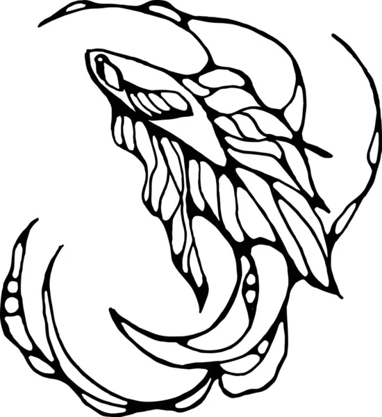 Illustratie in de vorm van een haan en zeegolfvis. — Stockvector