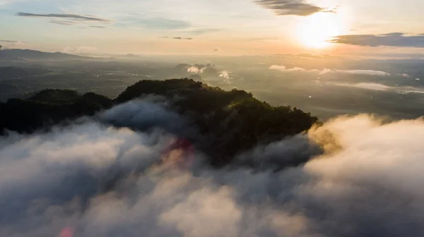 Flygfoto Över Dimma Thailand — Stockfoto