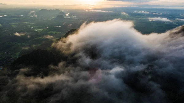 Flygfoto Över Dimma Thailand — Stockfoto