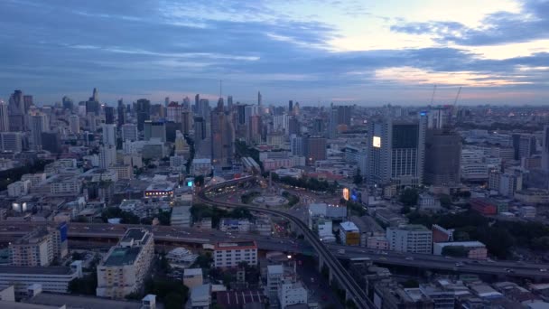 Vista Aérea Monumento Vitória Durante Noite Bangkok Tailândia — Vídeo de Stock