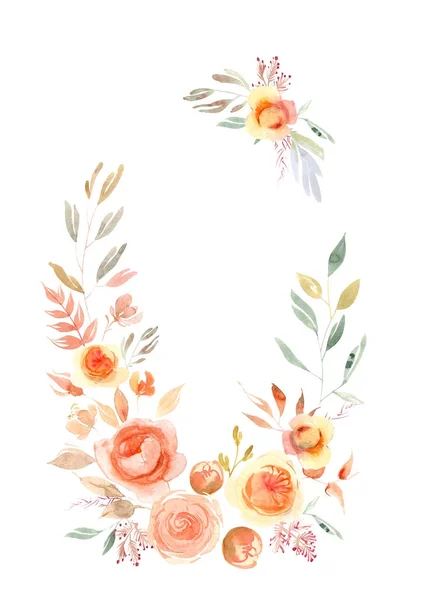 수채화 꽃 꽃다발 — 스톡 사진