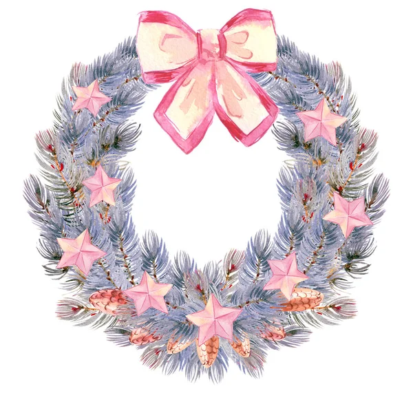 Christmas wreath on door — Stock Photo, Image