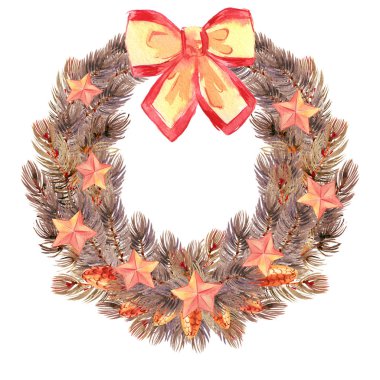 Noel çelenk kapı yıldız ile