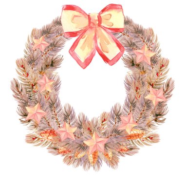 Noel çelenk kapı yıldız ile