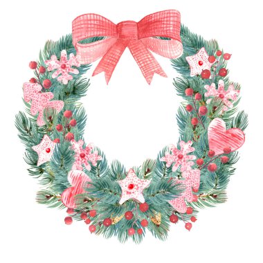 Noel çelenk kapı yıldız ile