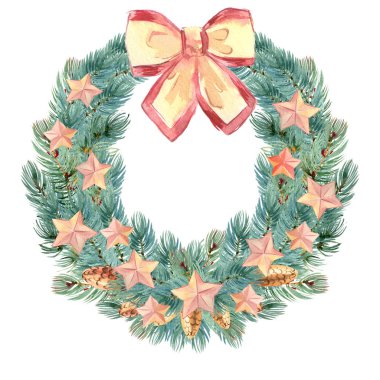 Noel çelenk kapı yıldız ile