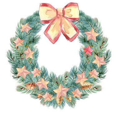 Noel çelenk kapı yıldız ile