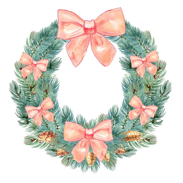 Christmas wreath on door — Stock Photo, Image