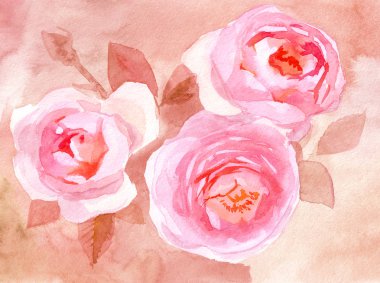 suluboya çiçek buket çizim