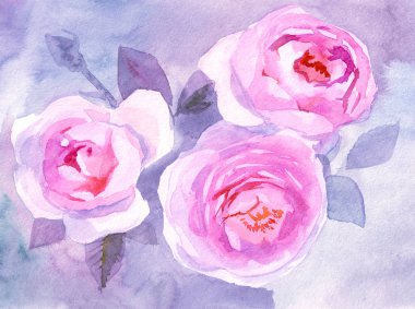 suluboya çiçek buket çizim