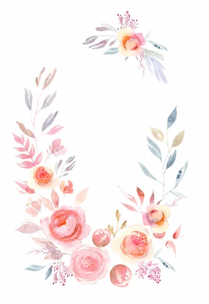 Akwarela Rysunek Bukiet Kwiatów — Zdjęcie stockowe