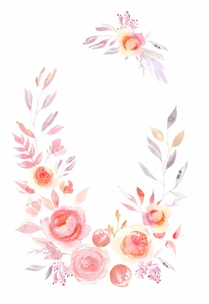 Akvarell Rajz Virág Csokor — Stock Fotó