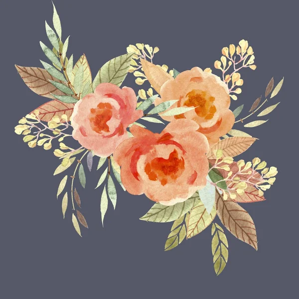 Watercolor Roses Pattern Illustration — Stock Photo, Image