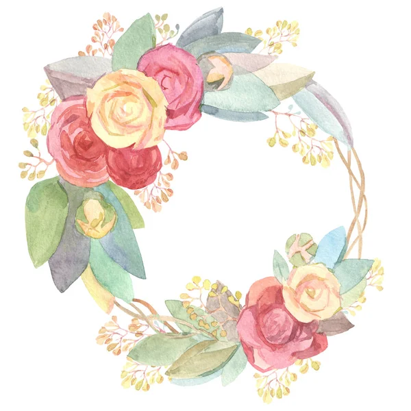 Watercolor Roses Pattern Illustration — Stock Photo, Image
