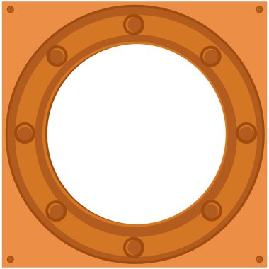 Geminin lombozunu beyaz arka planda Steampunk tarzında çerçevelet. Vektör illüstrasyonu, arkaplan, metin veya fotoğraf için yer.