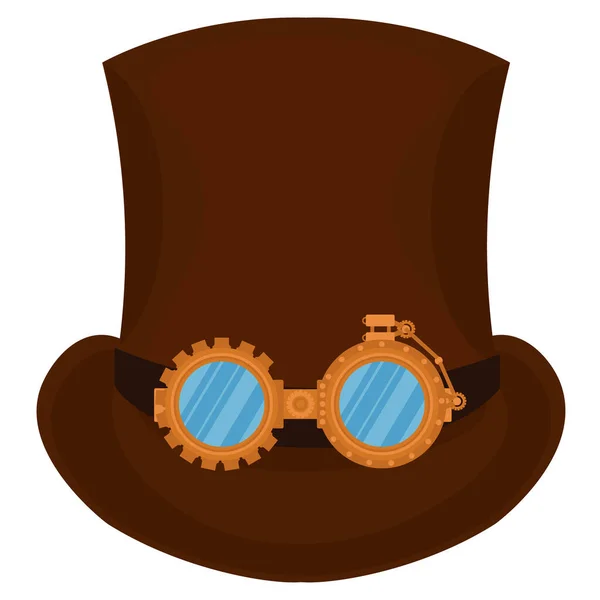 Hutzylinder Steampunk Stil Mit Mechanismen Und Getrieben Vektorillustration — Stockvektor