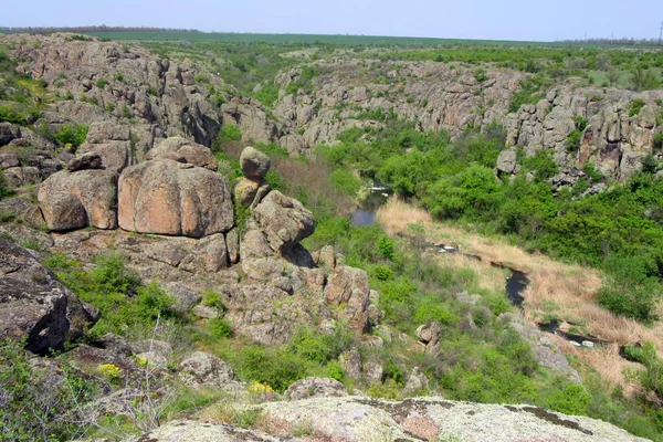 Het Landschap Van Canyon Aktovo Veel Rotsen Oekraïne — Stockfoto