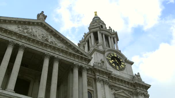 Londres Inglaterra Marco São Pauls Timelapse Céu Azul Verão Primavera — Vídeo de Stock