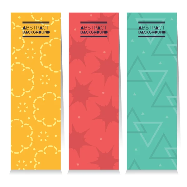 Modern Design Set Of Three Colorful Graphic Vertical Banners Vector Illustration — Stock Vector