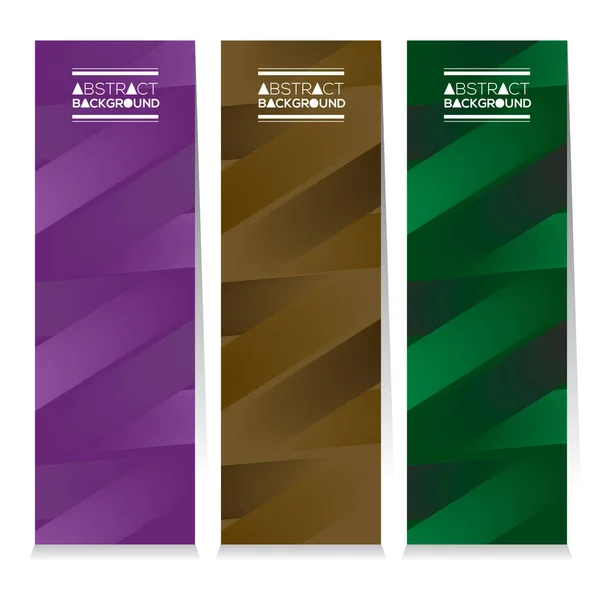 现代设计设置三个抽象垂直彩旗矢量图 — 图库矢量图片